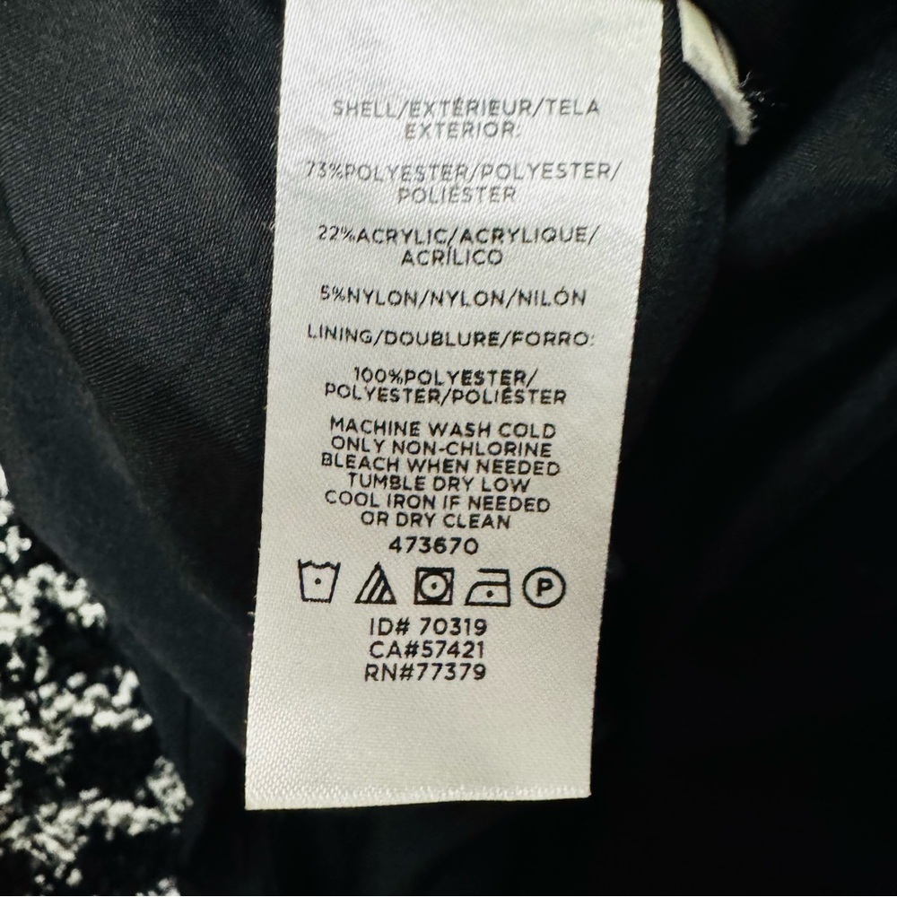 Ann Taylor Black and White Gingham Blazer with Ruffle Trim - Picture 6 of 7